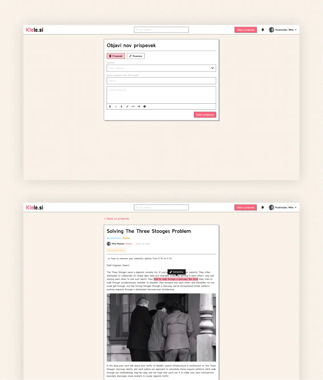 Klele.si Website